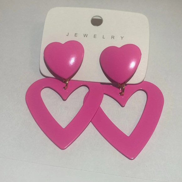 Double Heart Earrings Dangling Heart Drop Earrings For Women # 49 - Picture 4 of 6